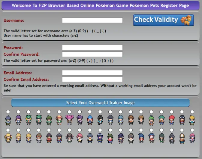 pokemon pets account registration