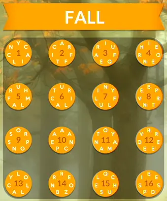 Wordscapes Fall Autumn Answers