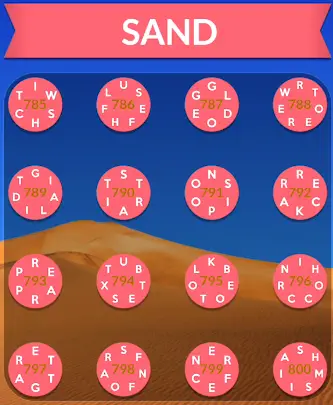 Wordscapes Sand Answers